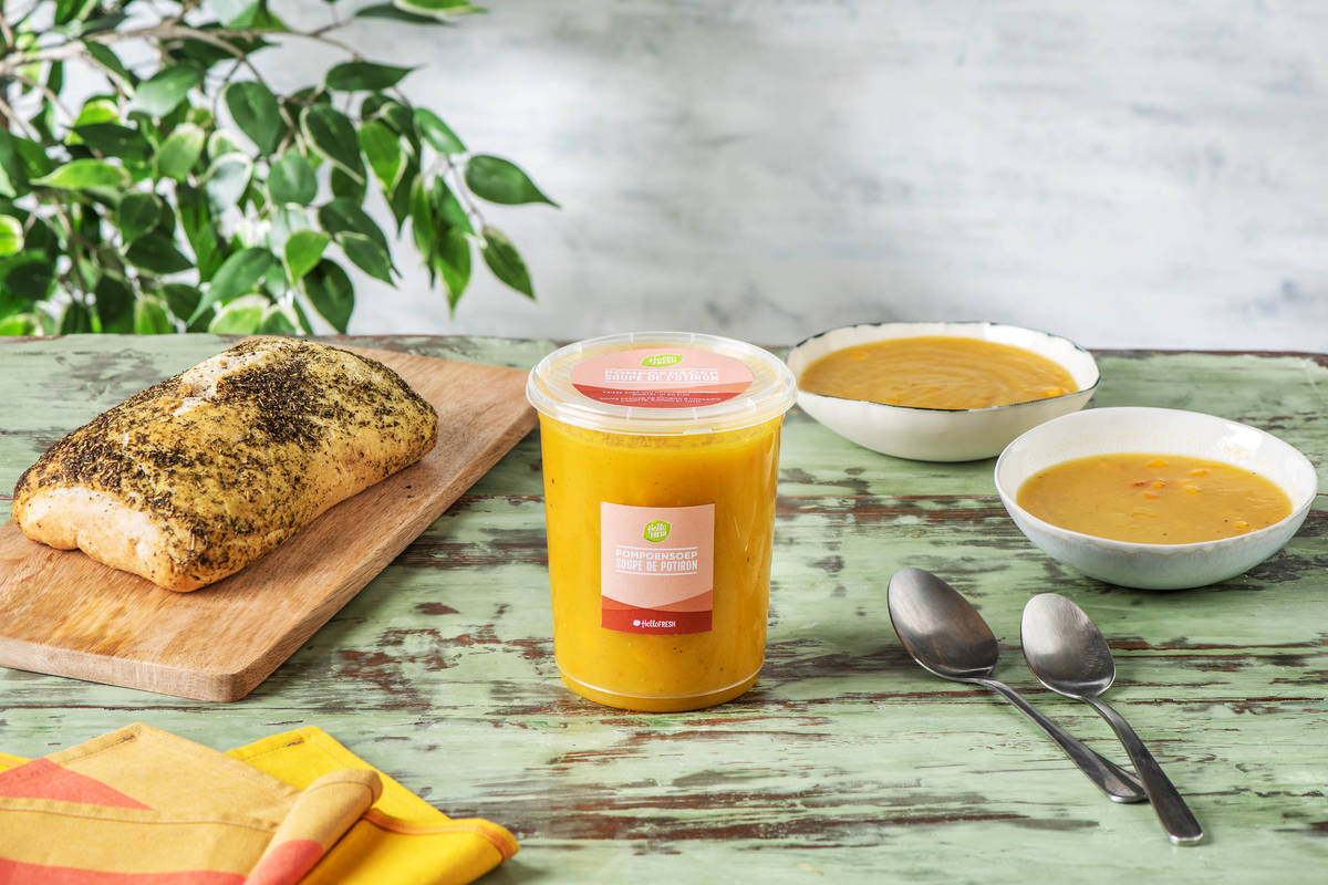 Soupe fraîche de potimarron et pavé aux herbes italiennes BIO