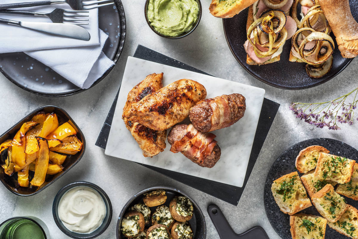 Ranchplatte mit Hähnchen und Filetsandwich