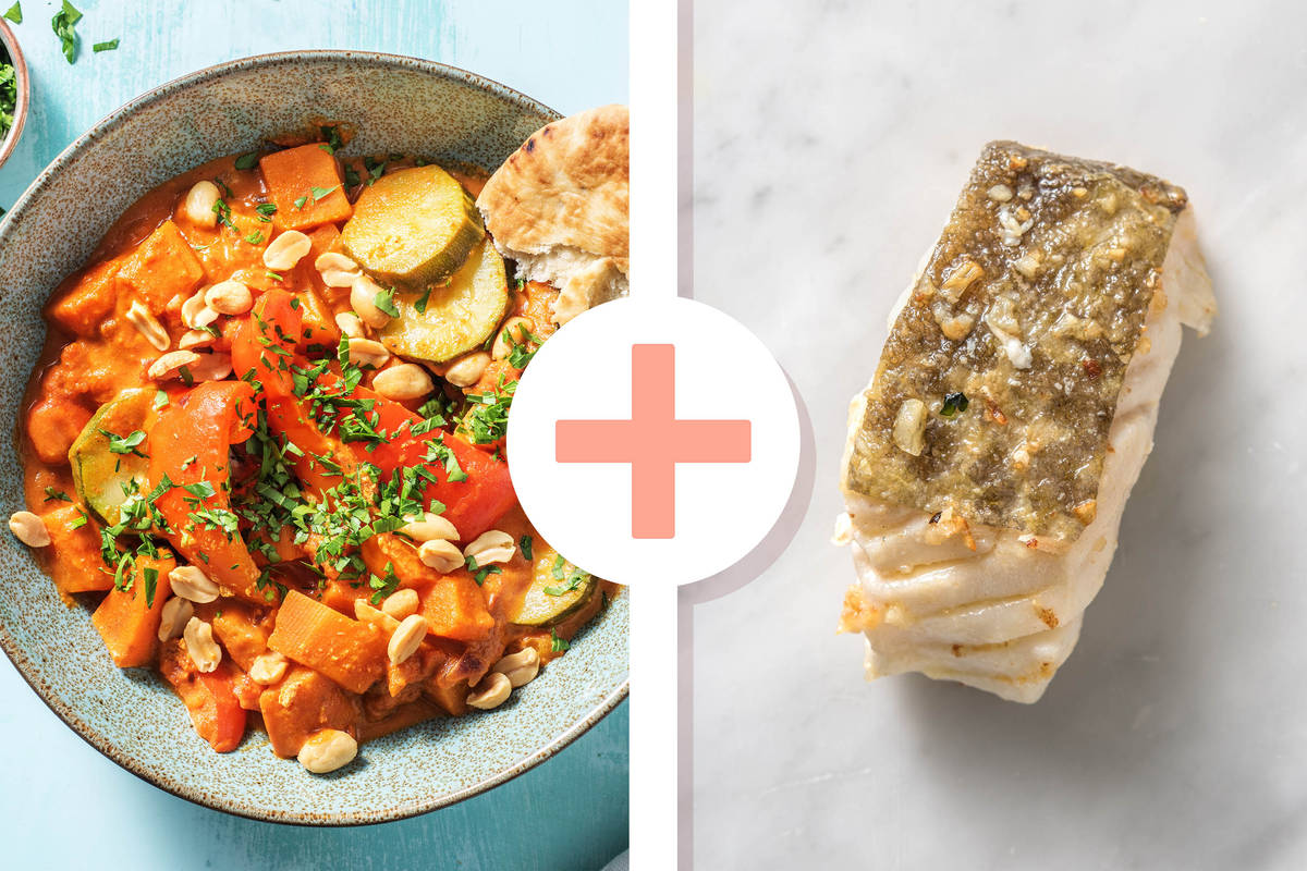 Indisches Süßkartoffelcurry mit Schellfisch