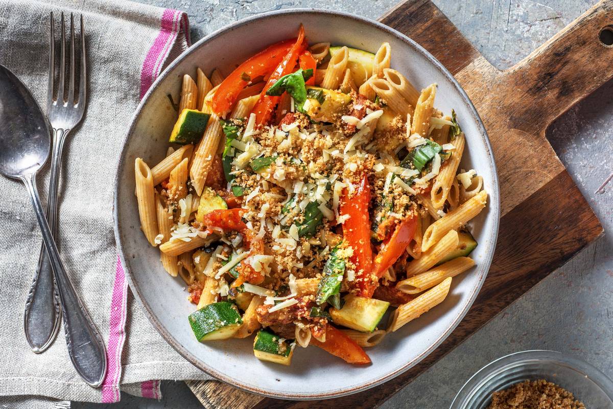 Vollkorn-Penne mit Tomatensoße