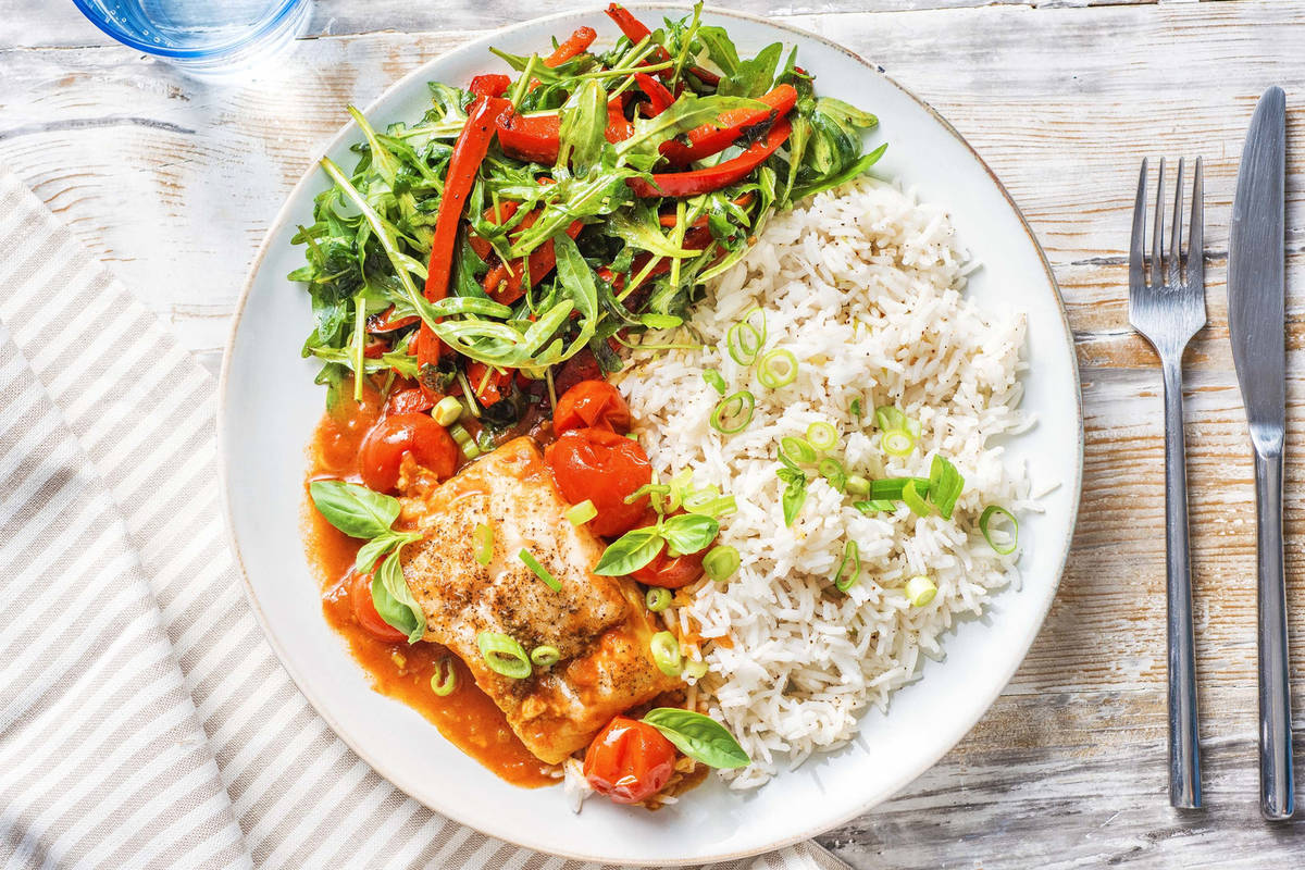 Kabeljauw in cherrytomatenbouillon