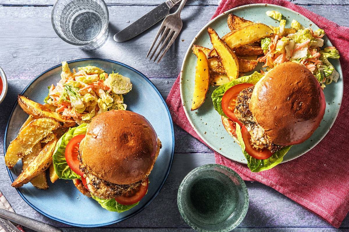 Hähnchen-Burger mit Käse