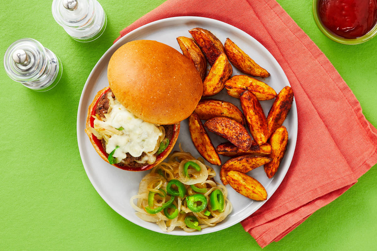 Smothered Pepper Jack Burgers