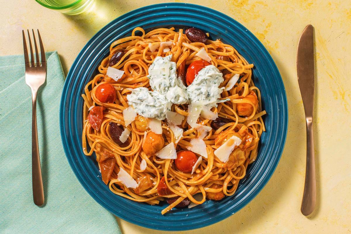 Linguine mit Antipasti-Gemüse