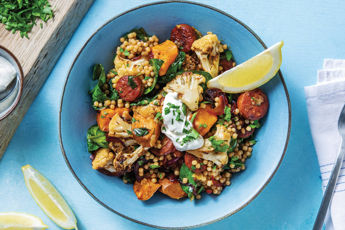 Chorizo & Roast Veggie Israeli Couscous