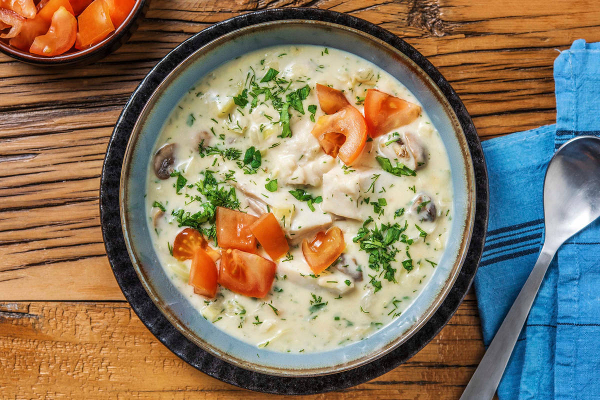 Cremiger Eintopf mit Seelachs