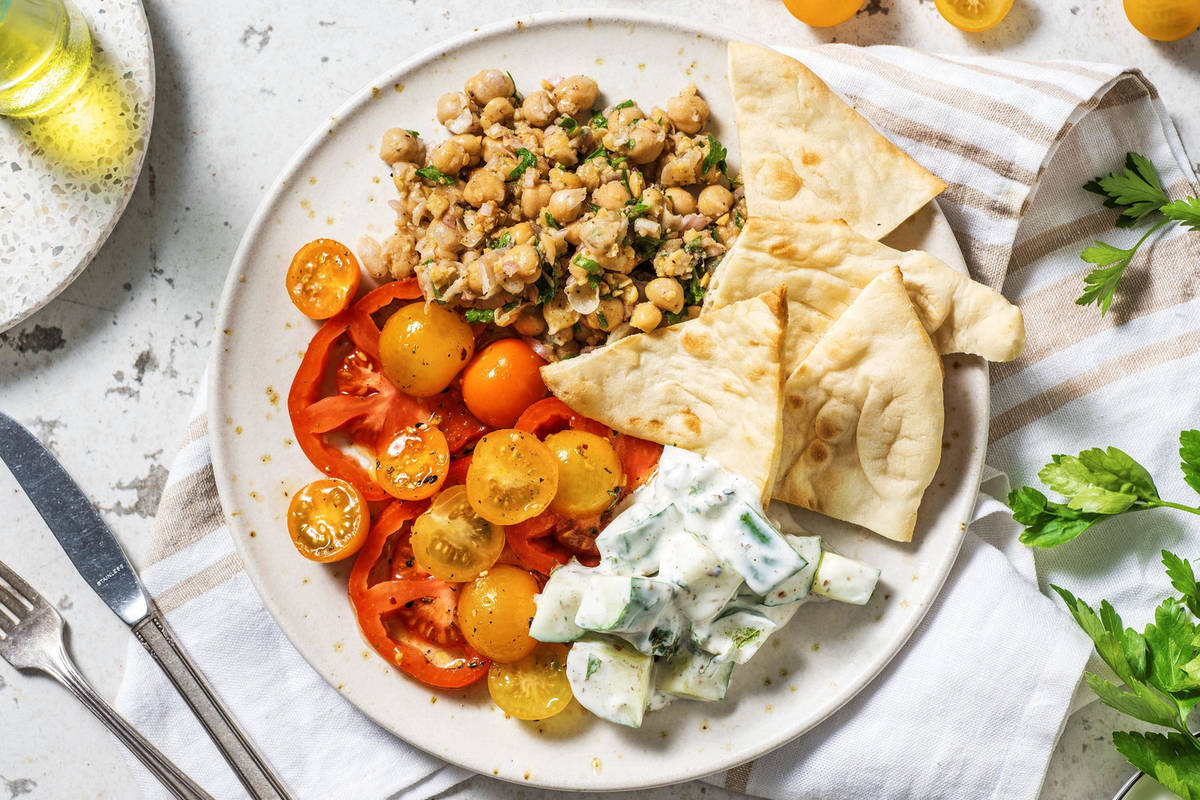Midden-Oosters gekruide tomaten met kikkererwten