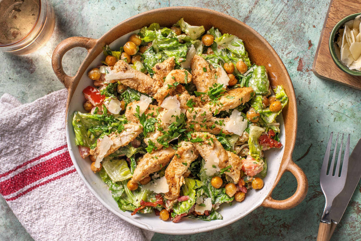 Salat nach Caesar Art mit Hähnchen