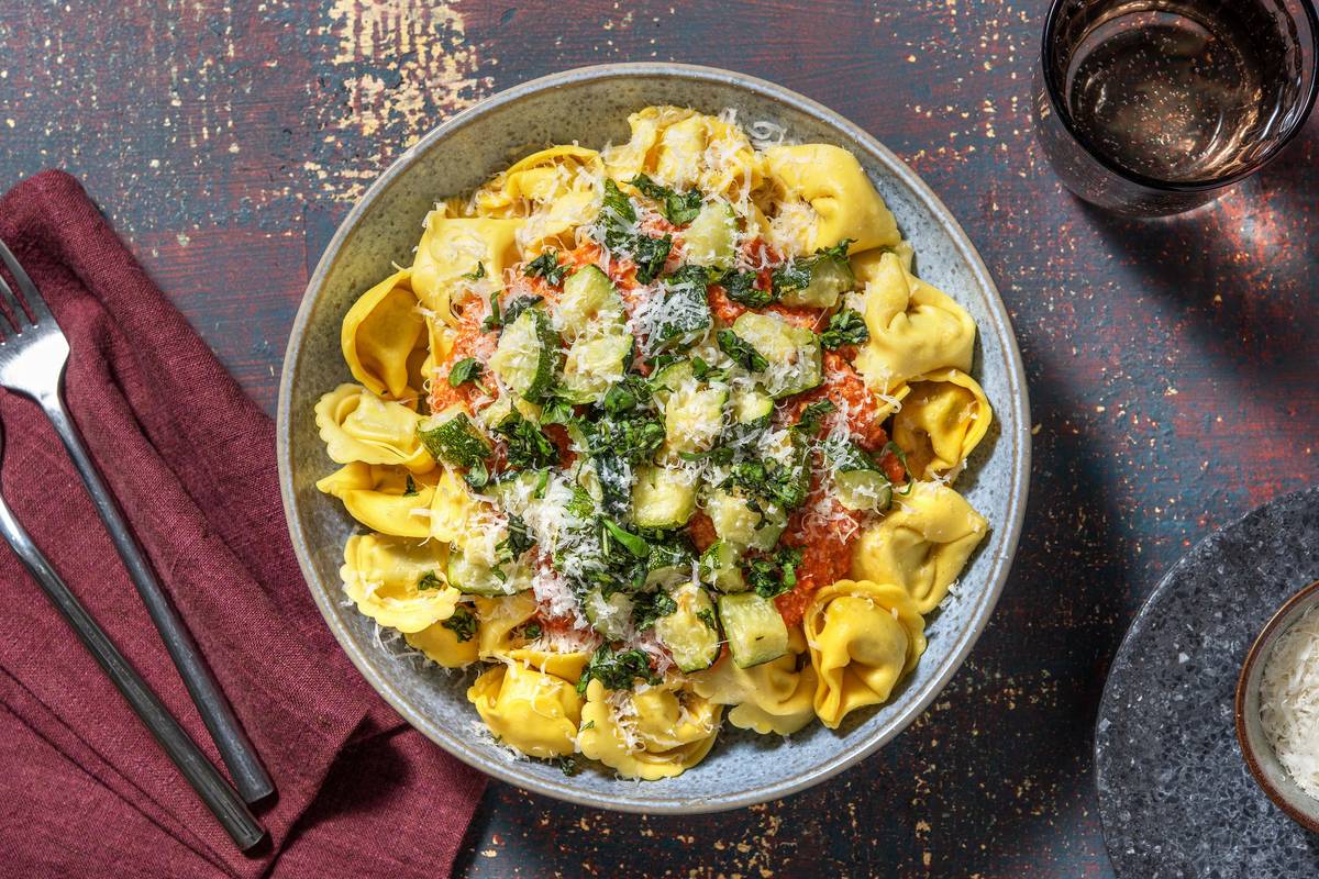 Tortellini mit Paprika-Cashew-Soße