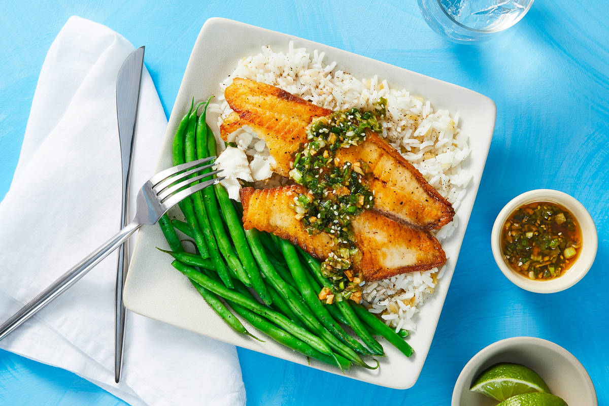 Tilapia with Scallion Sriracha Pesto