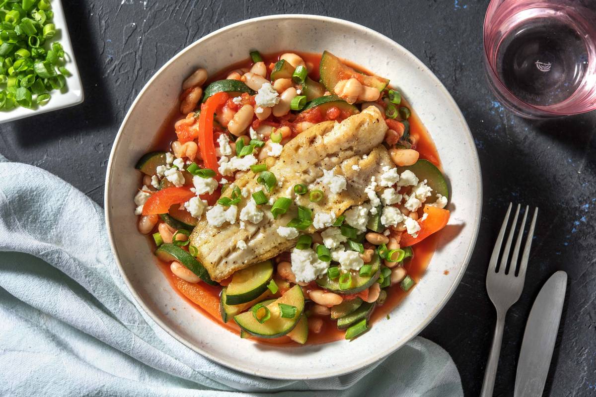 Fisch auf rauchigem Ratatouille