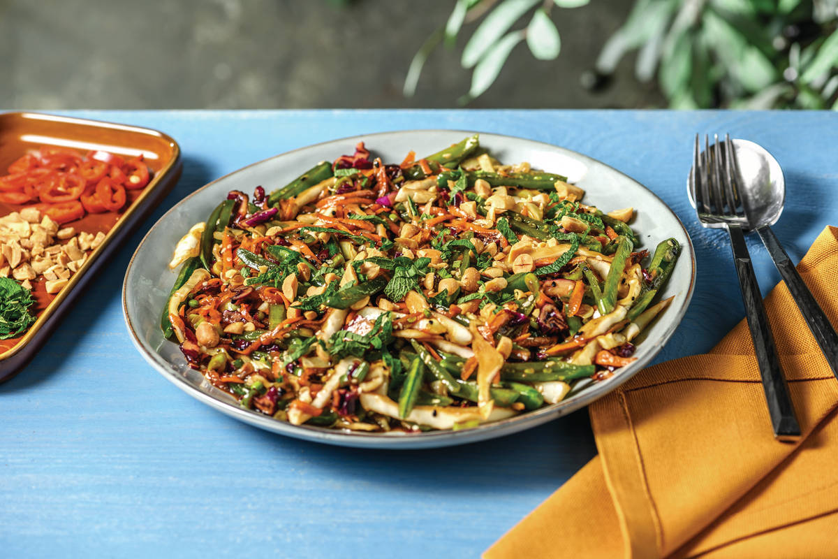 Asian Sugar Snap Pea & Mint Slaw