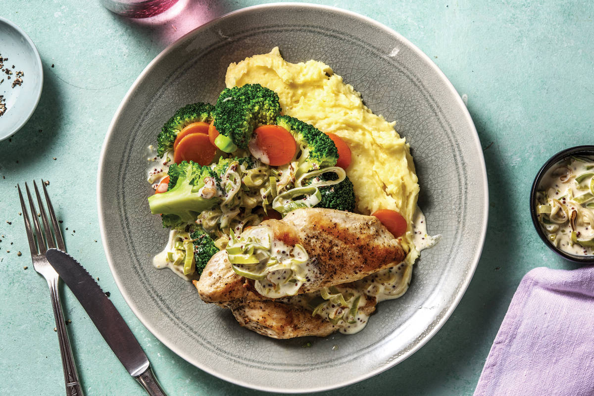 Chicken & Creamy Leek-Mustard Sauce