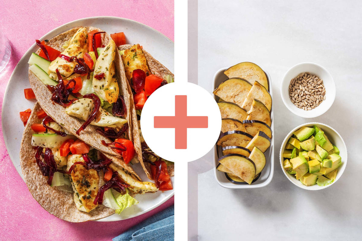 Wraps d'halloumi et oignons caramélisés