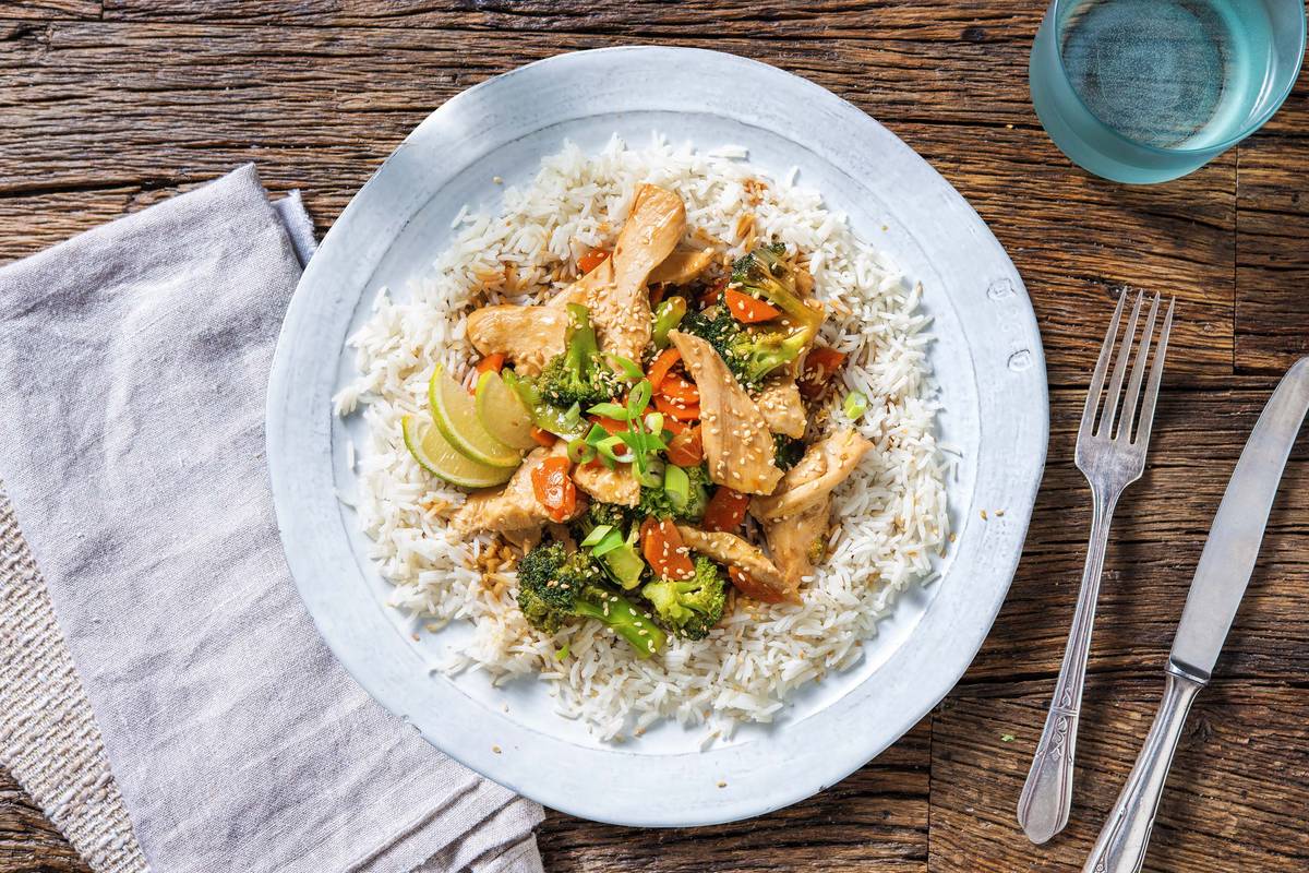 Teriyaki-Hähnchen mit Kokosreis