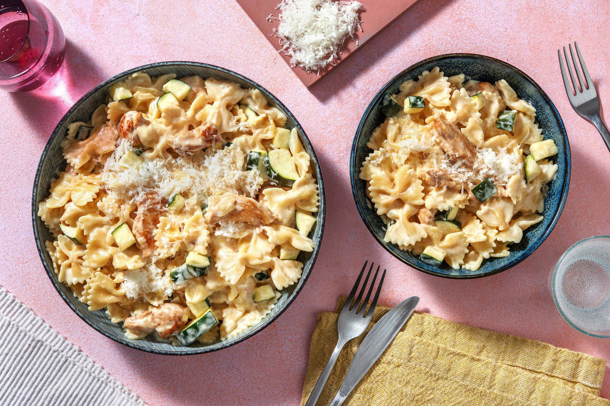 Pâtes au poulet façon Alfredo