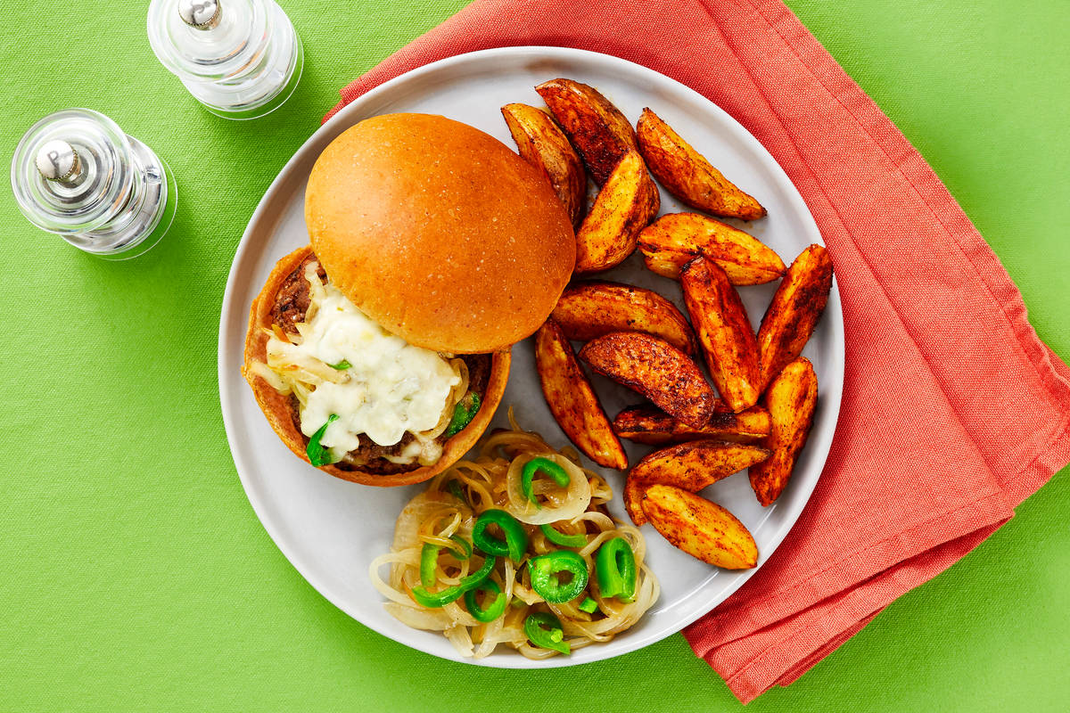 Smothered Pepper Jack Burgers