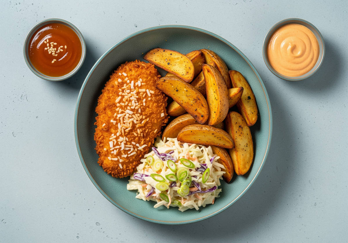 Coconut-Crusted Chicken & Apricot Dijon Sauce