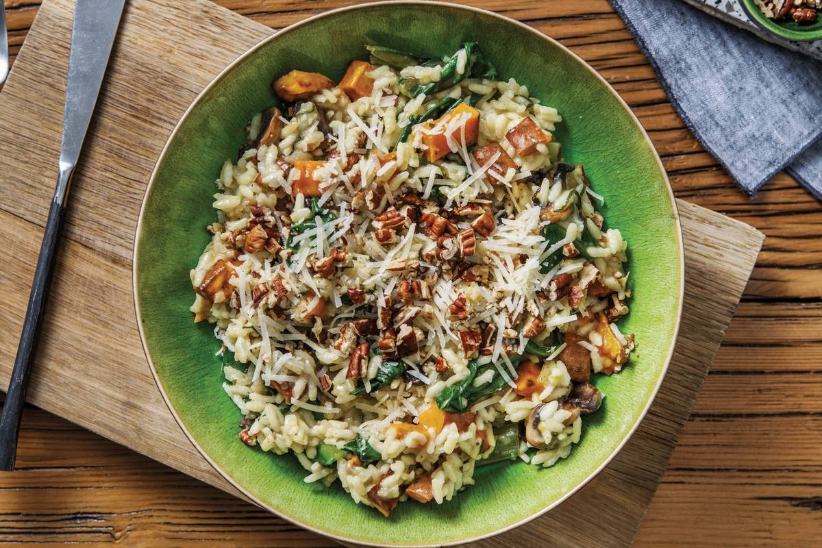 Roasted Sweet Potato, Chicken & Mushroom Risotto