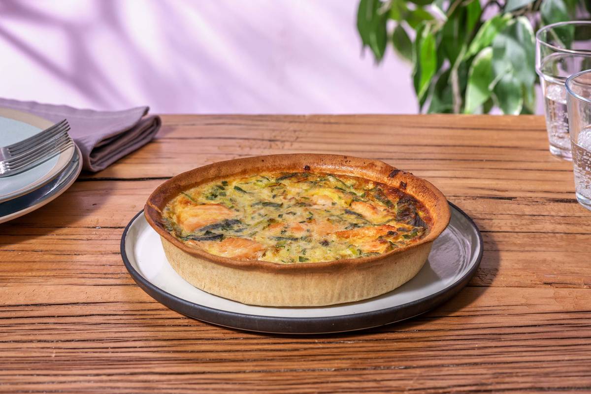 Quiche au saumon et aux poireaux