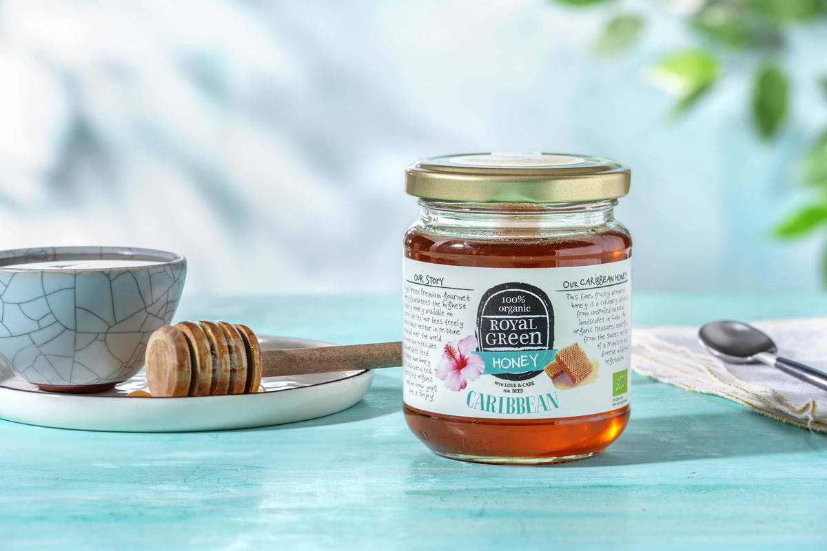 Royal Green Caribbean Honey EN/NL/FR/DE (250g)
