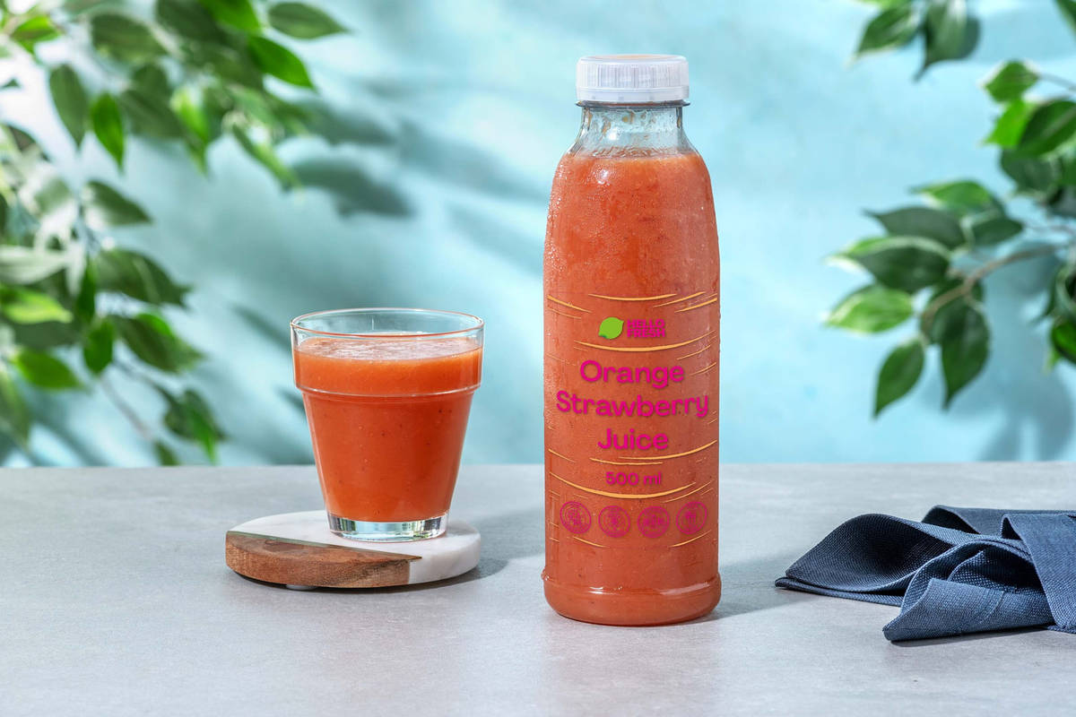 Jus d'orange et fraise