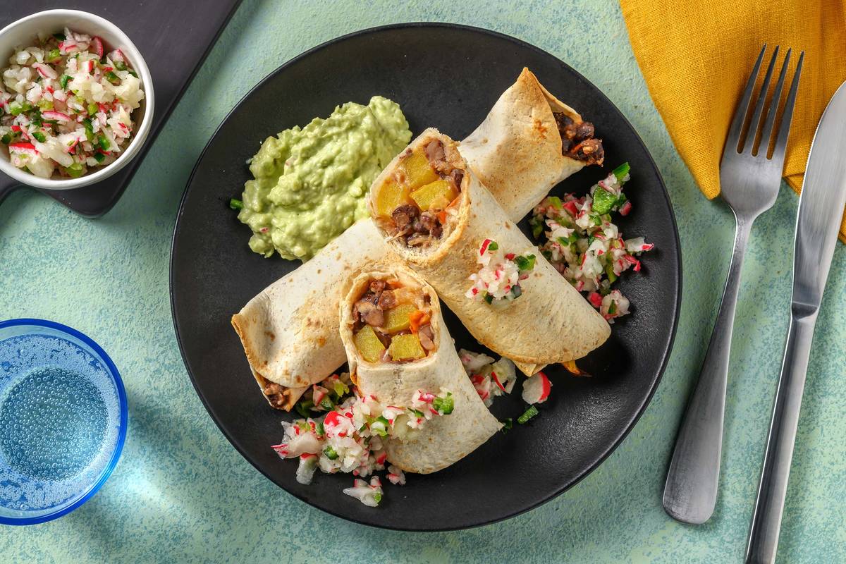 Enchiladas Verdes mit Avocadocrème
