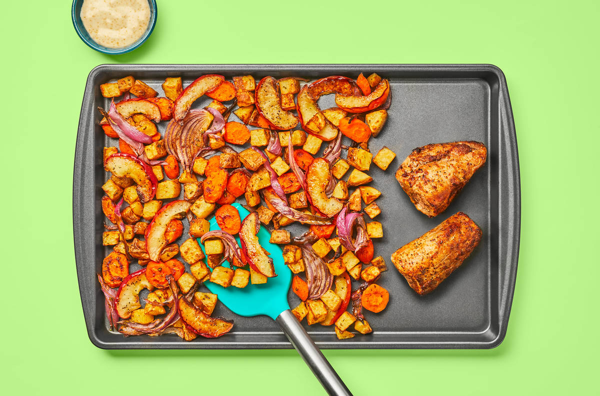 Sheet Pan Chicken with Creamy Mustard