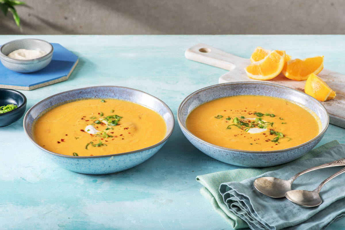 Süsskartoffelsuppe mit Ingwer und Orange