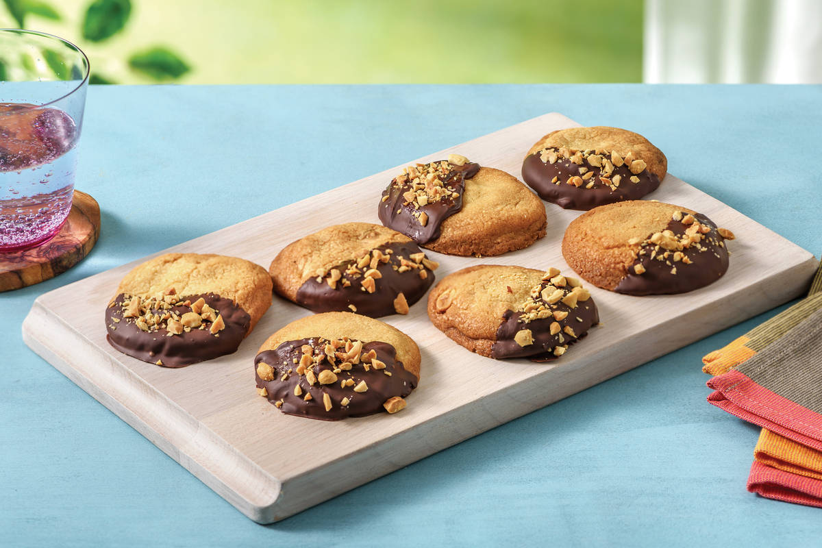 Chocolate Dipped Peanut Cookies
