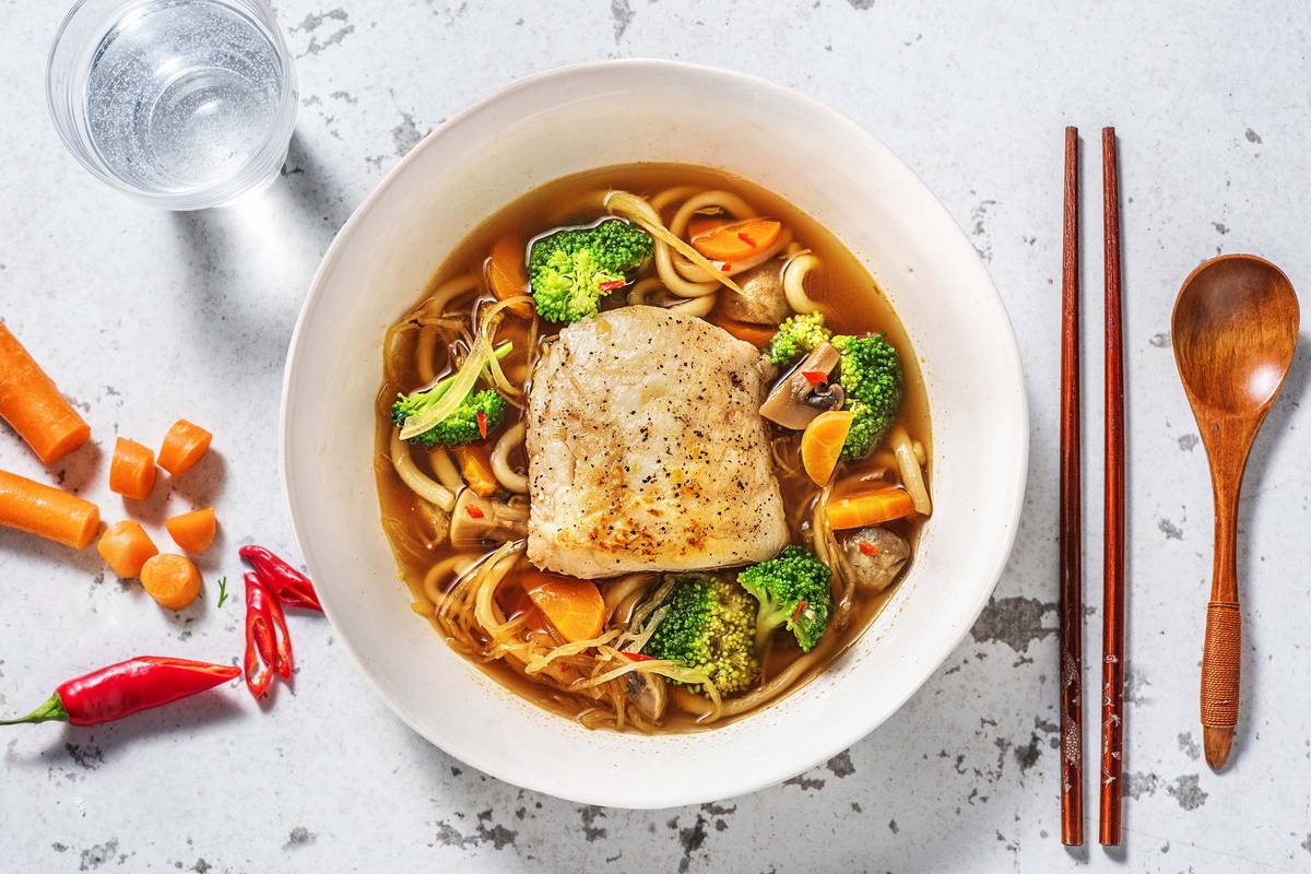 Ramen japonais avec filet d'aiglefin