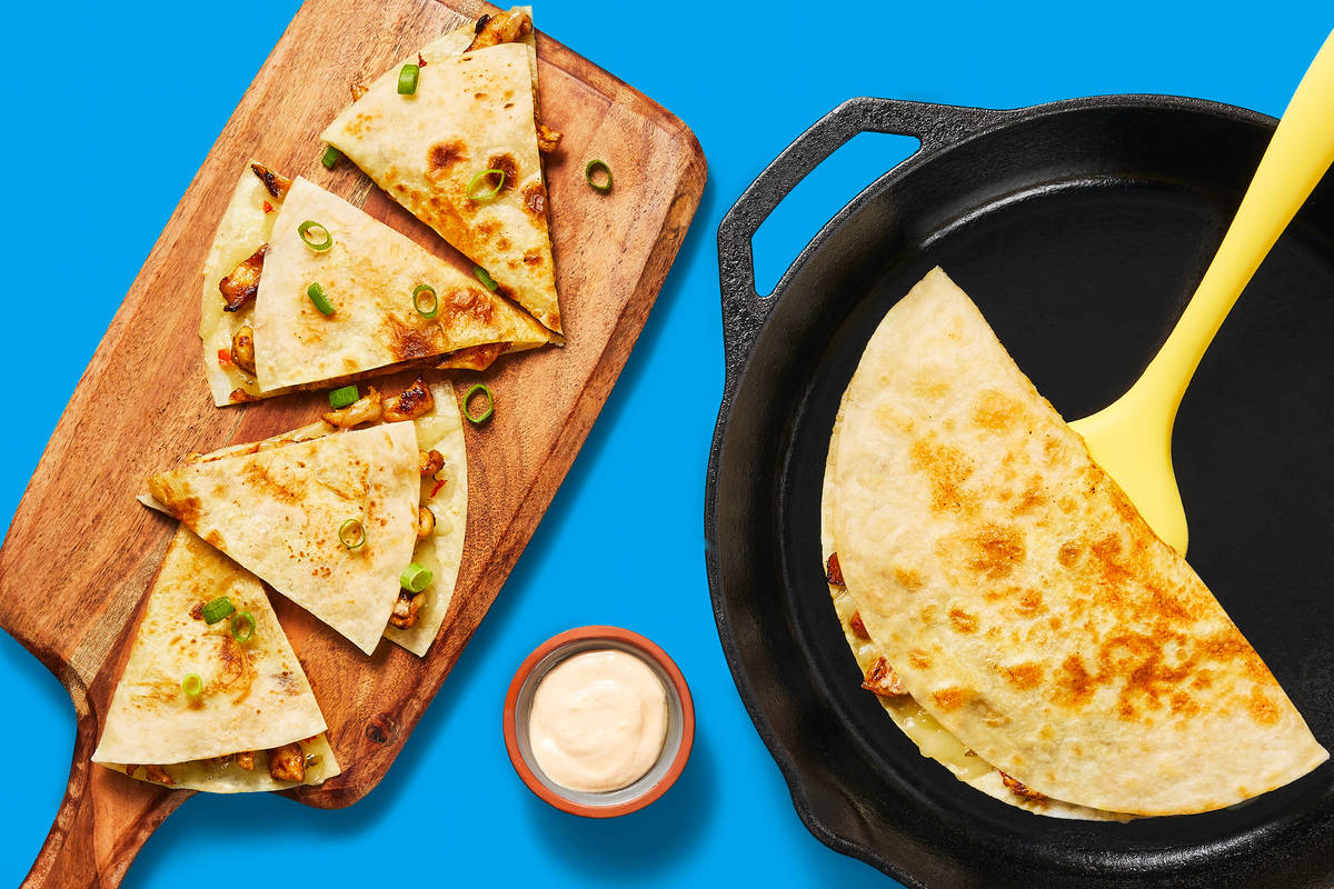 One-Pan Easy Cheesy Chicken Quesadillas
