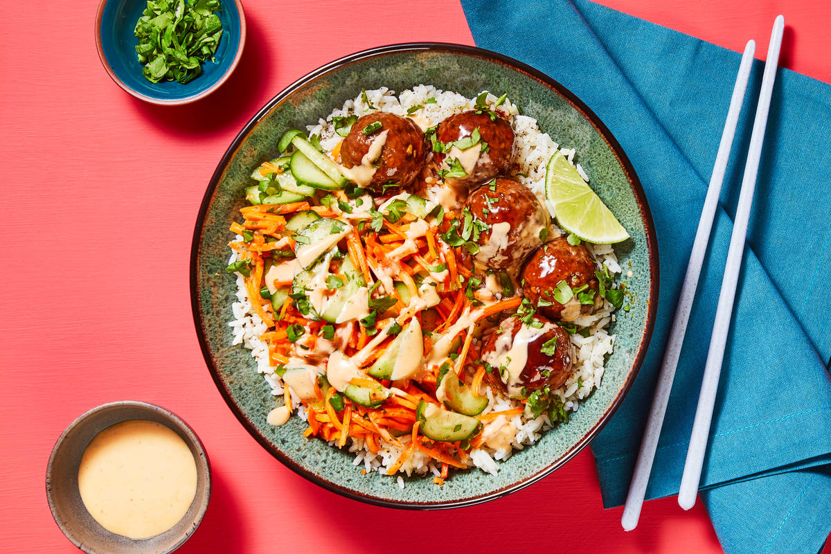 Banh Mi-Style Beef Meatball Bowls