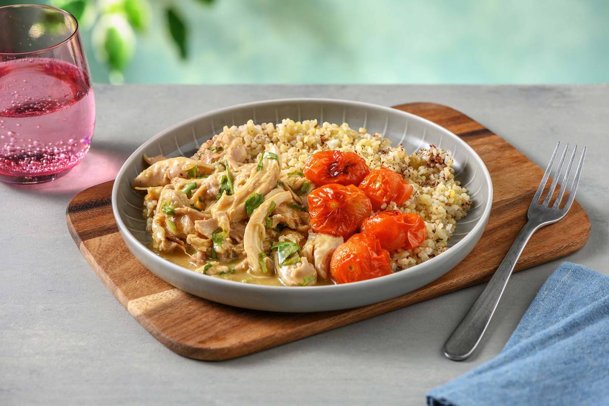 Pulled citroenkip met bloemkooltabouleh
