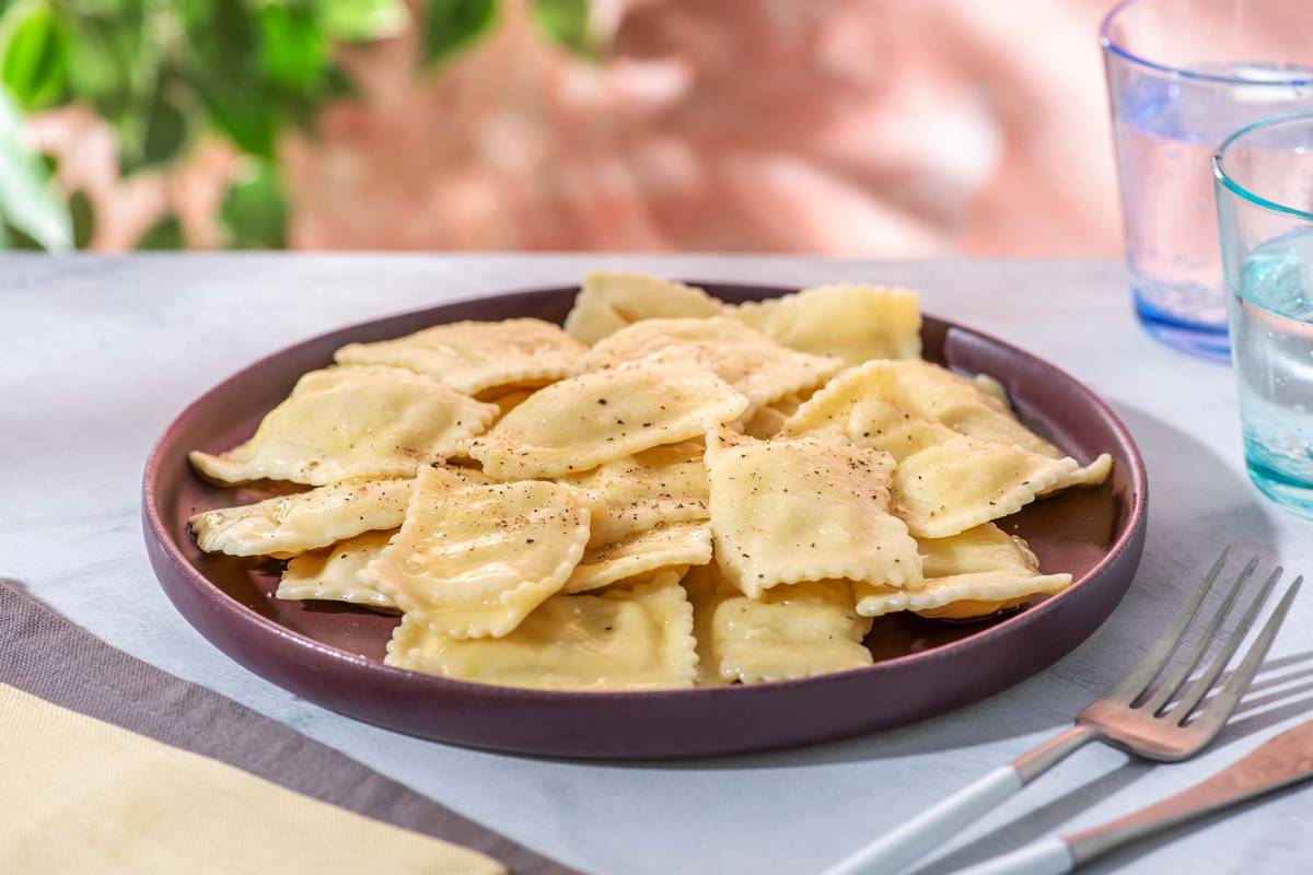 Ravioli venkel, geitenkaas en rozemarijn
