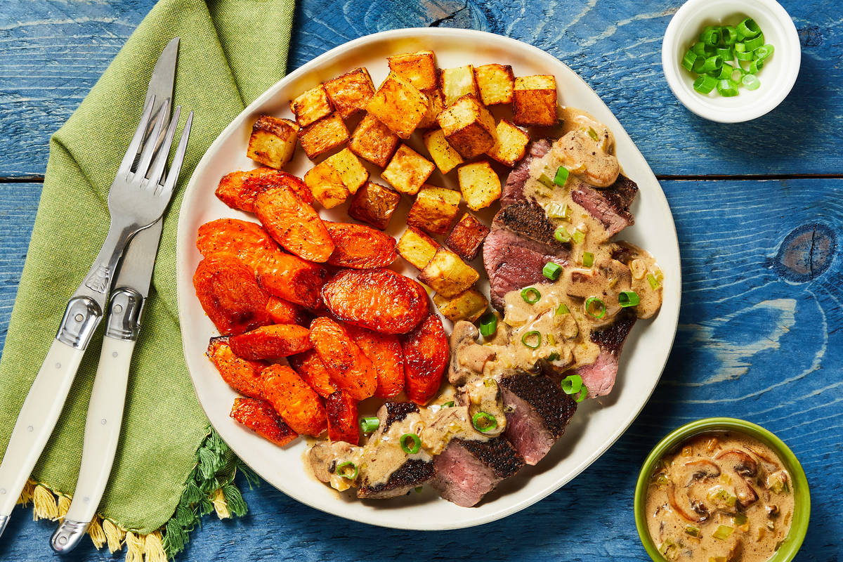 Steak with Mushroom Cream Sauce