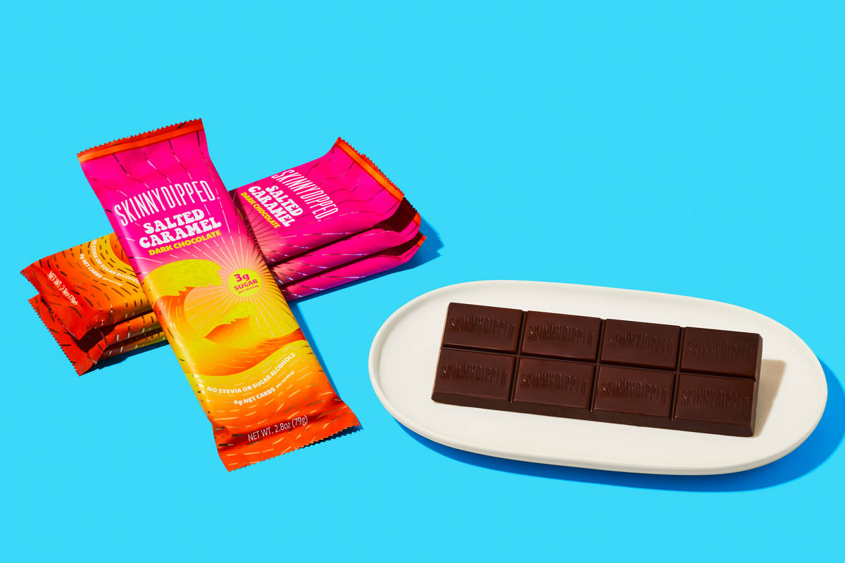SkinnyDipped Dark Chocolate Salted Caramel Bar