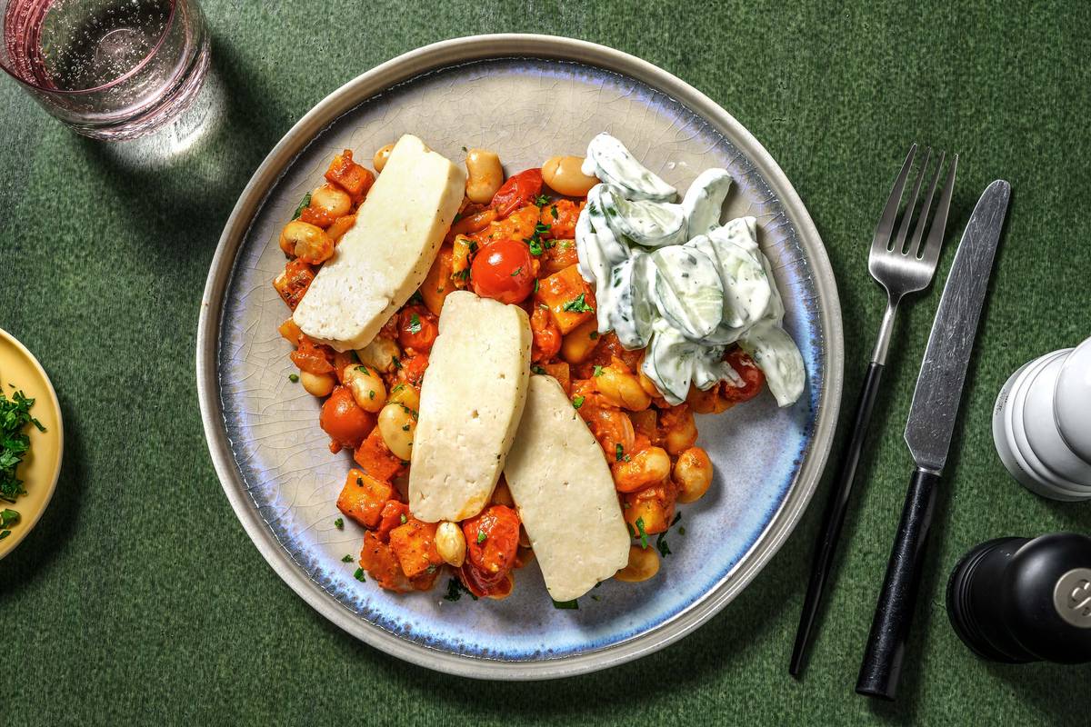 Gigantes Plaki! Riesenbohnen mit Halloumi