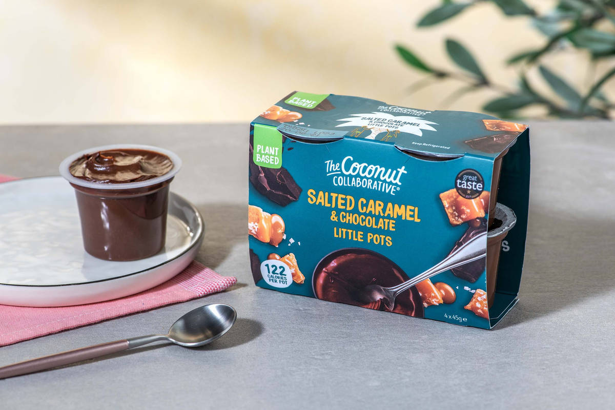 Karamel-zeezoutdessert als extra