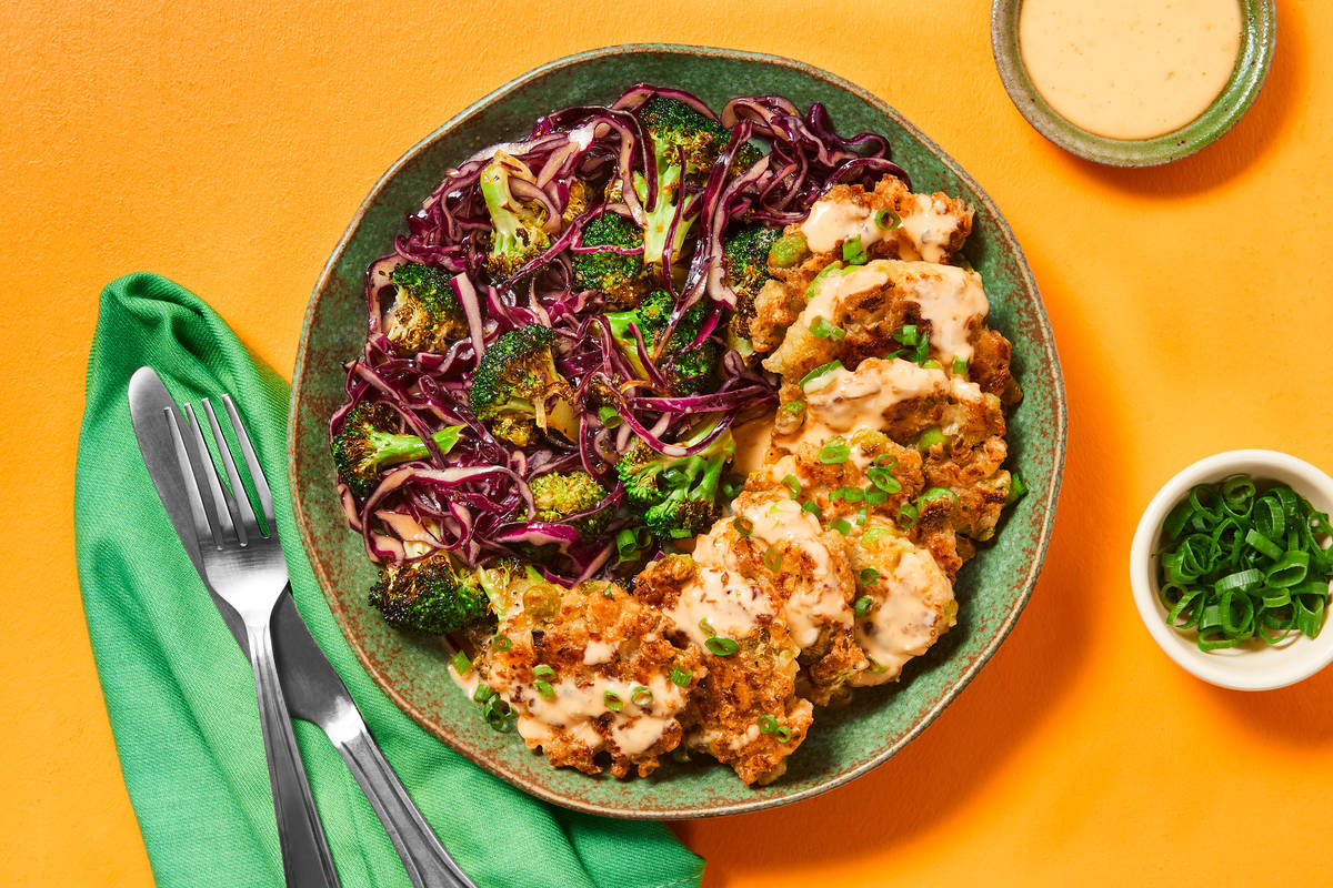 Edamame & Cauliflower Fritters