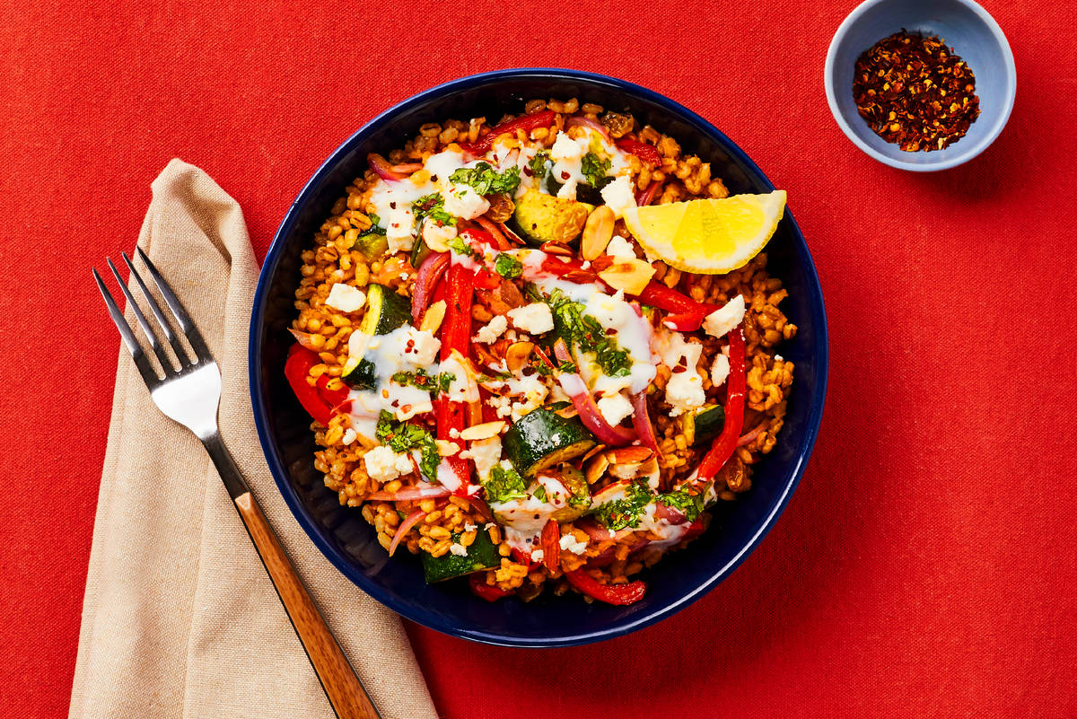 Spicy Harissa Chicken & Barley Bowl