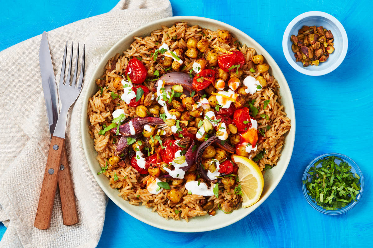 Shawarma-Spiced Shrimp Bowls