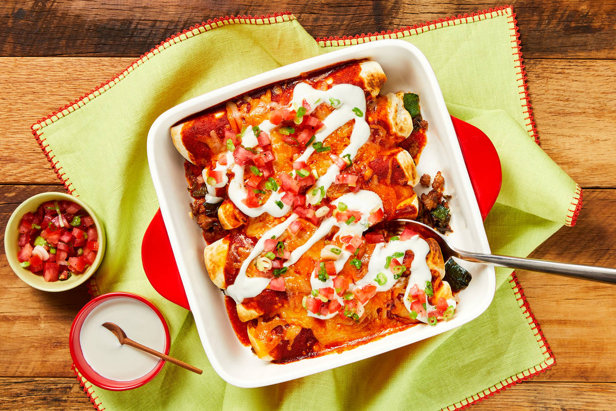 Beef & Pepper Enchiladas