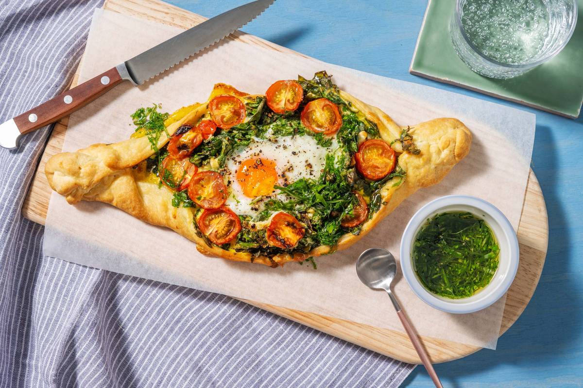 Barquettes farcies d’épinards & feta avec un œuf