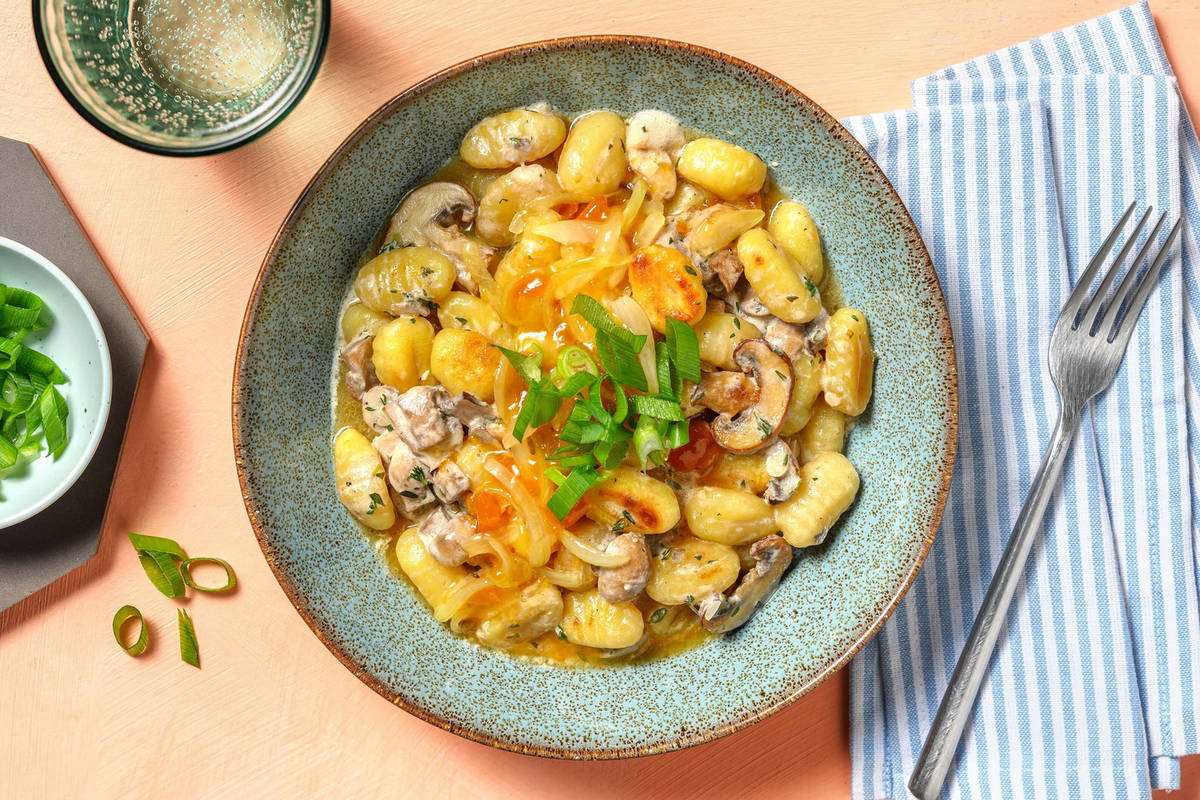 Gnocchi in cremiger Ziegenkäsesauce