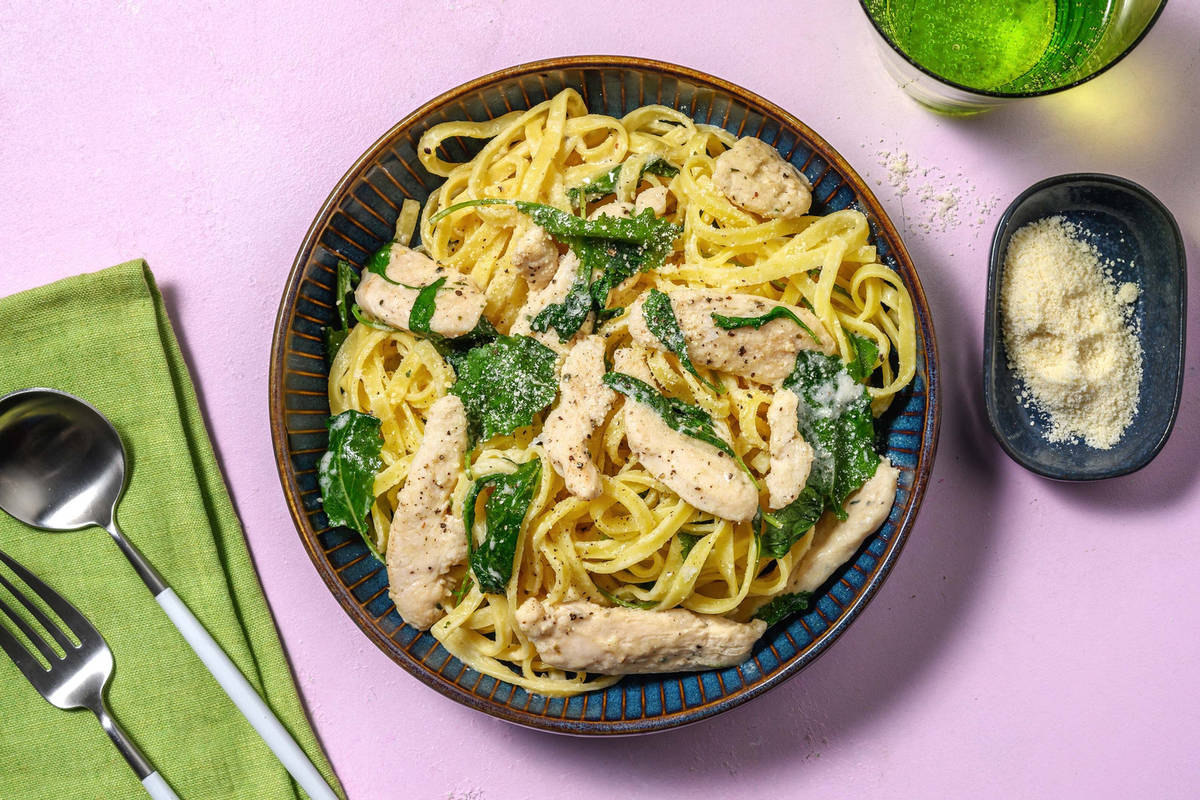 Fettuccine mit Hähnchengeschnetzeltem  