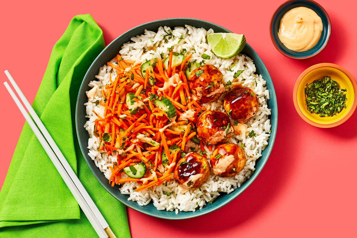 Banh Mi-Style Turkey Meatball Bowls