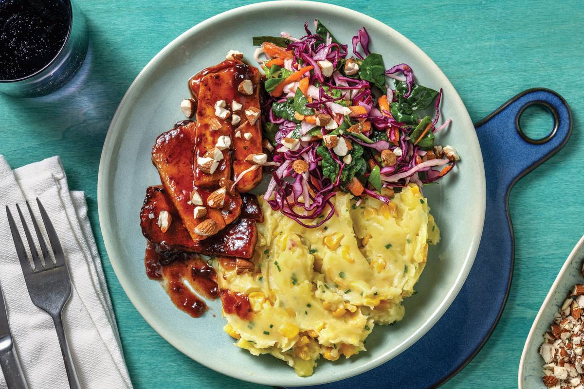 BBQ Cherry-Glazed Double Halloumi & Slaw