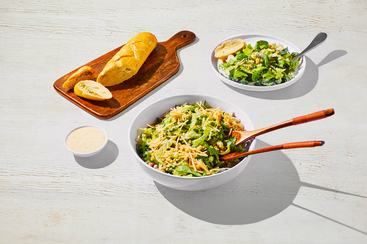 Caesar Salad with Garlic Bread