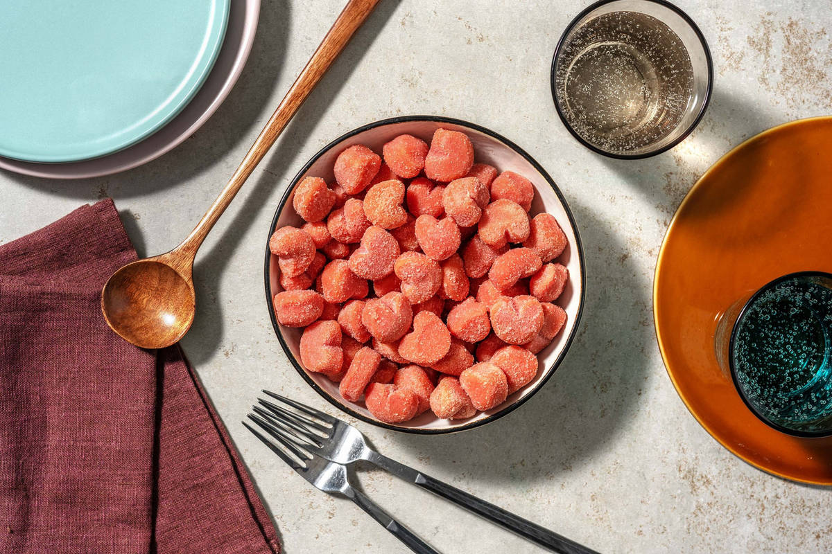 Herzgnocchi mit roter Beete & Tomate